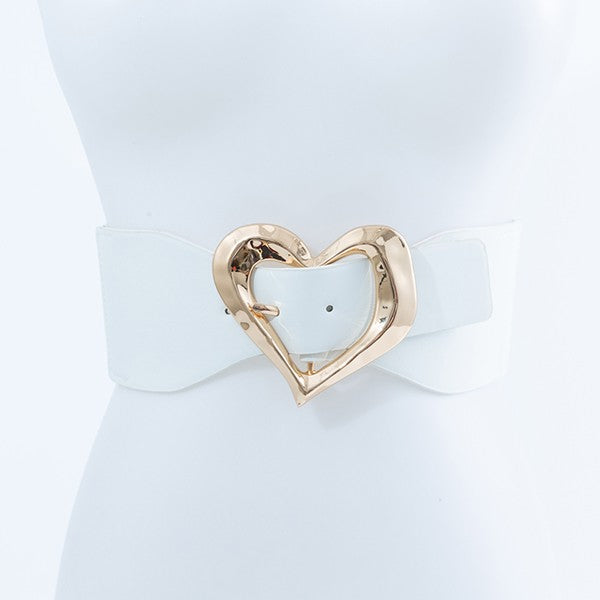 GOLD HEART SHAPED BUCKLE FASHION BELT – The Other Side Tribe  display picture 1