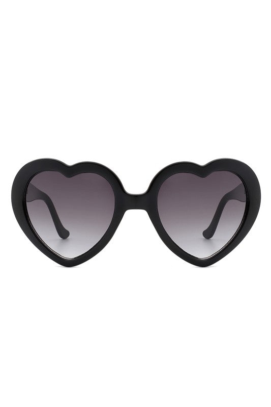 Playful Mod Clout Heart Shape Fashion Sunglasses