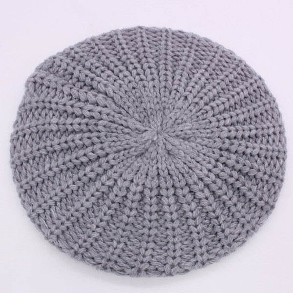 KNITTED CABLE KNIT FASHION BERET