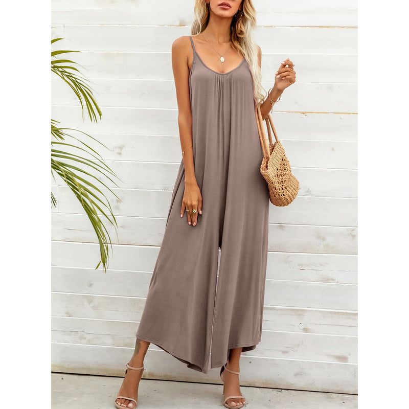 Spaghetti Strap Scoop Neck Jumpsuit