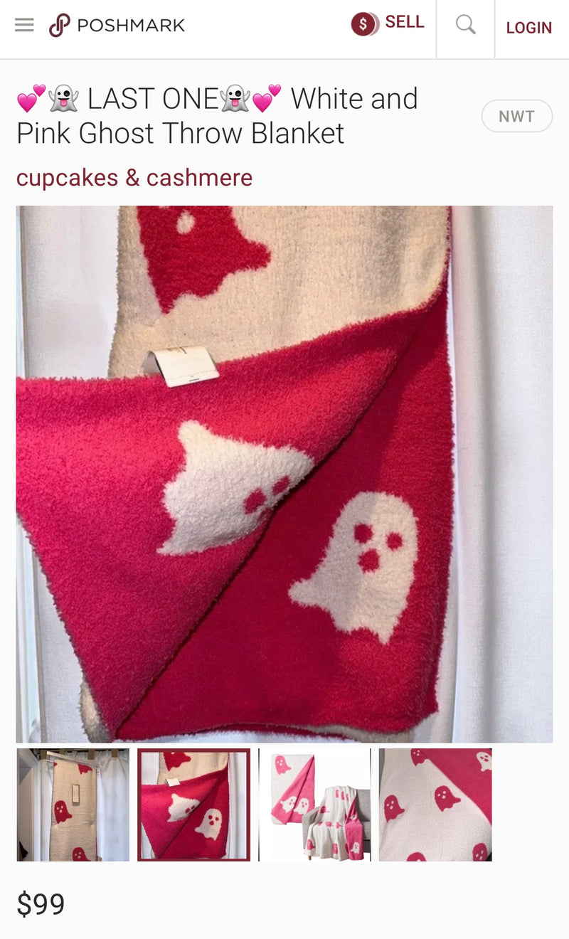 Plush Pink Ghost Blanket