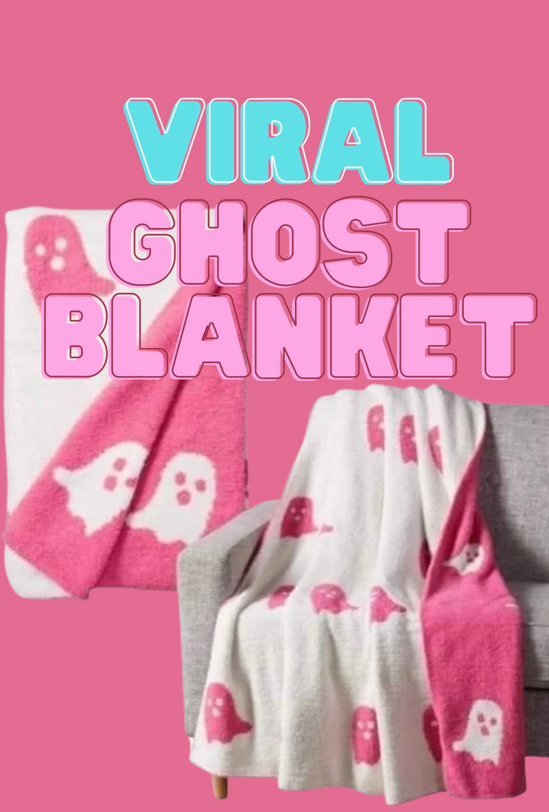 Plush Pink Ghost Blanket