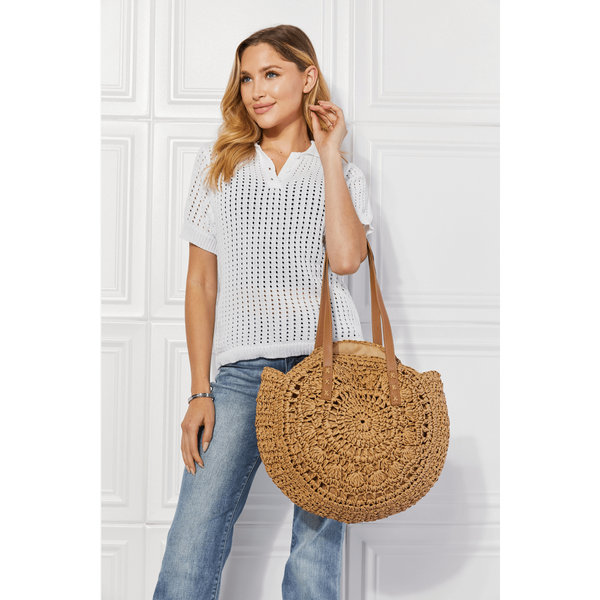 Justin Taylor C'est La Vie Crochet Handbag in Caramel