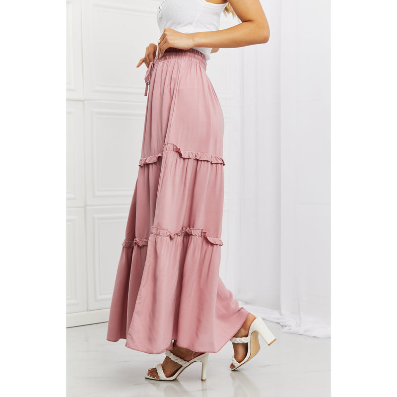 Zenana Summer Days Full Size Ruffled Maxi Skirt