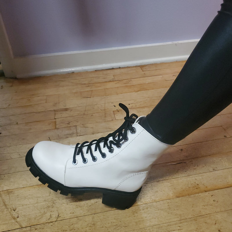 Mila White MIA Combat Boots