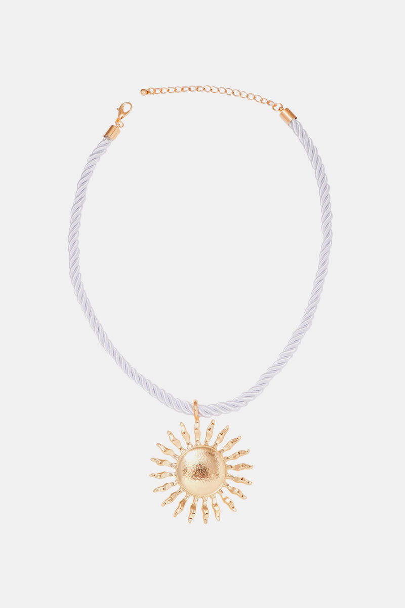 Zinc Alloy Sun Shape Pendant Necklace