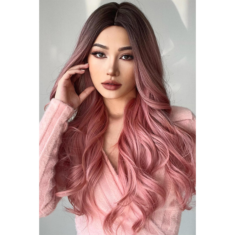 Fashion Wave Synthetic Long Wigs in Pink 26''