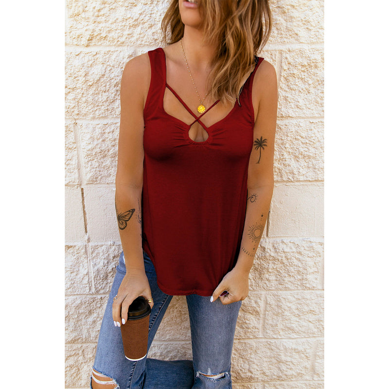 Strappy Gathered Detail Tank
