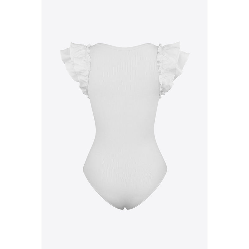 Ruffled Plunge Bodysuit