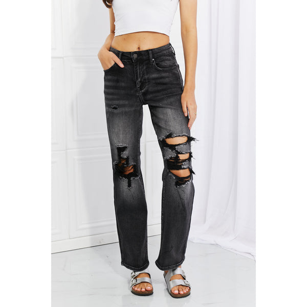 RISEN Full Size Lois Distressed Loose Fit Jeans