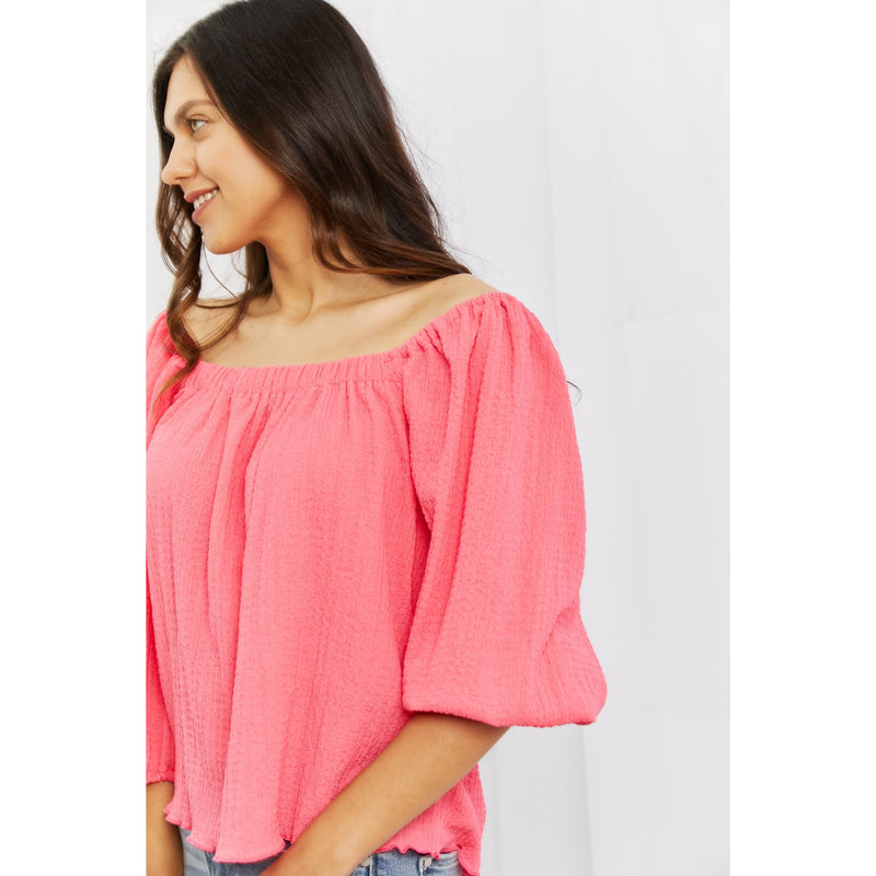 Culture Code Made For Me Full Size Long Puff Sleeve Top