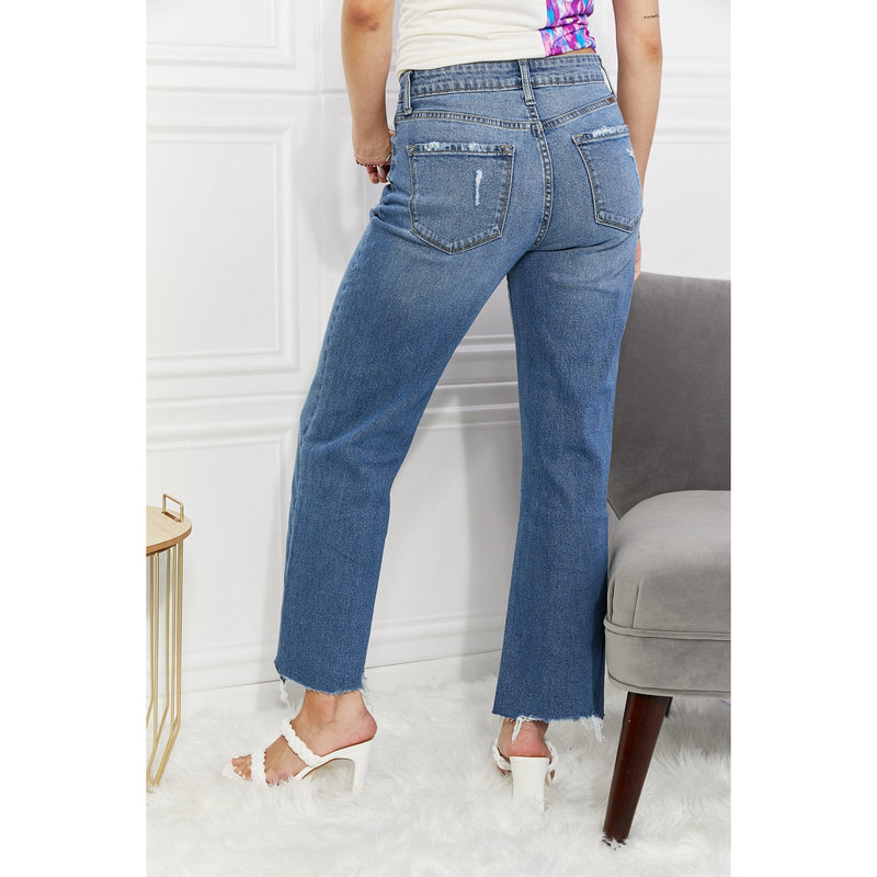 Kancan Full Size Melanie Crop Wide Leg Jeans