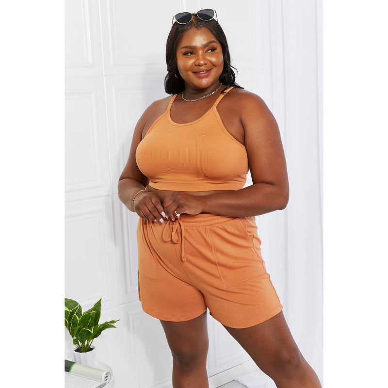 Zenana Soak Up The Sun Ribbed Seamless Crop Cami Top