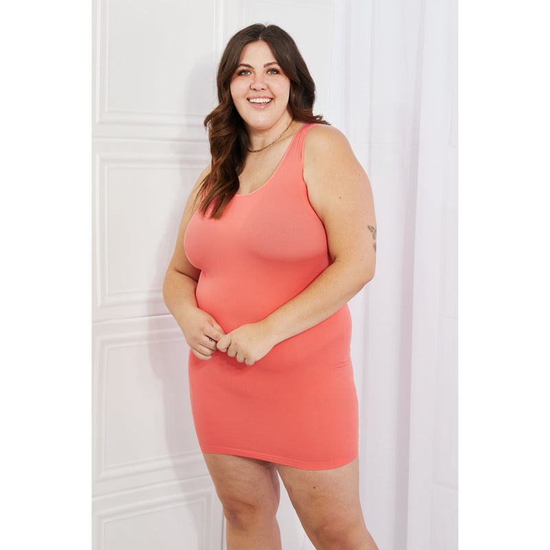 Yelete On My Mind Full Size Mini Slip Dress in Coral