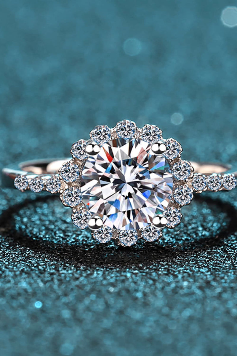 1 Carat Moissanite Halo Ring