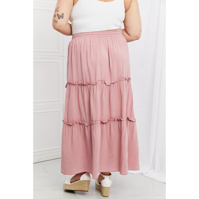 Zenana Summer Days Full Size Ruffled Maxi Skirt