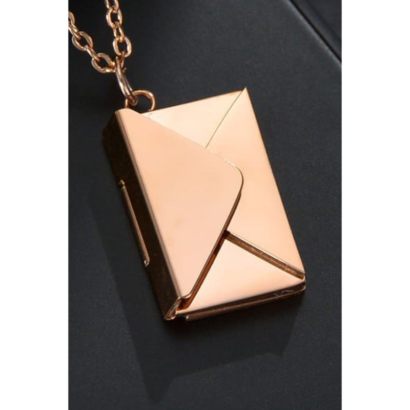 Envelope Pendant Stainless Steel Necklace