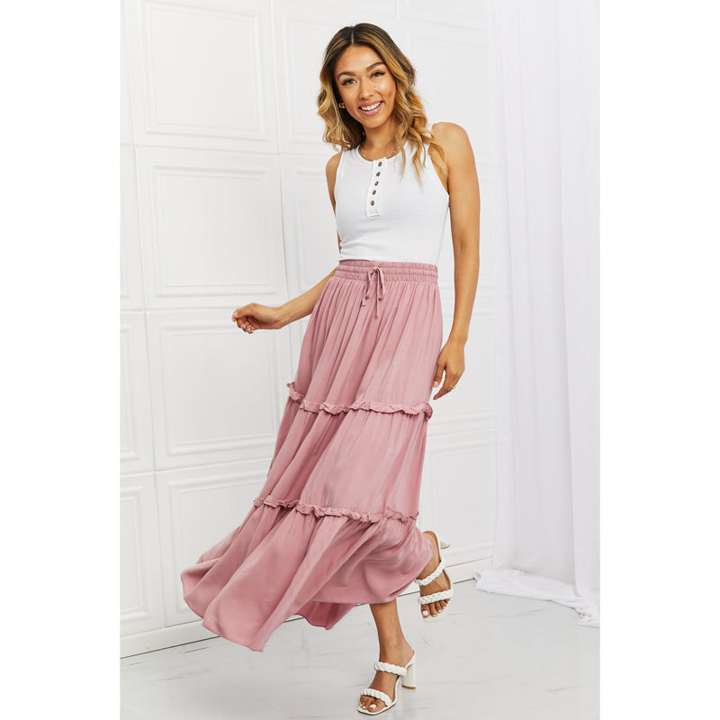 Zenana Summer Days Full Size Ruffled Maxi Skirt