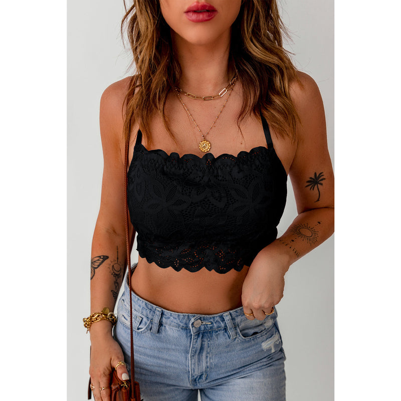 Lace Crochet Spaghetti Strap Bralette