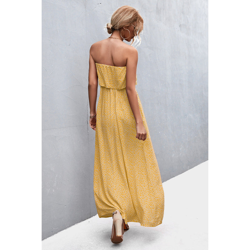 Strapless Split Maxi Dress