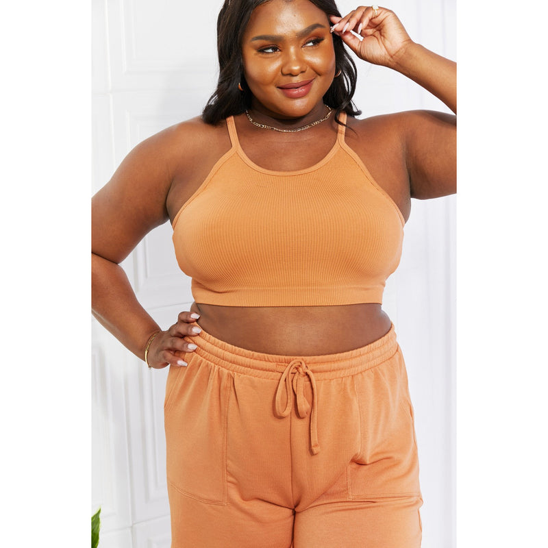 Zenana Soak Up The Sun Ribbed Seamless Crop Cami Top