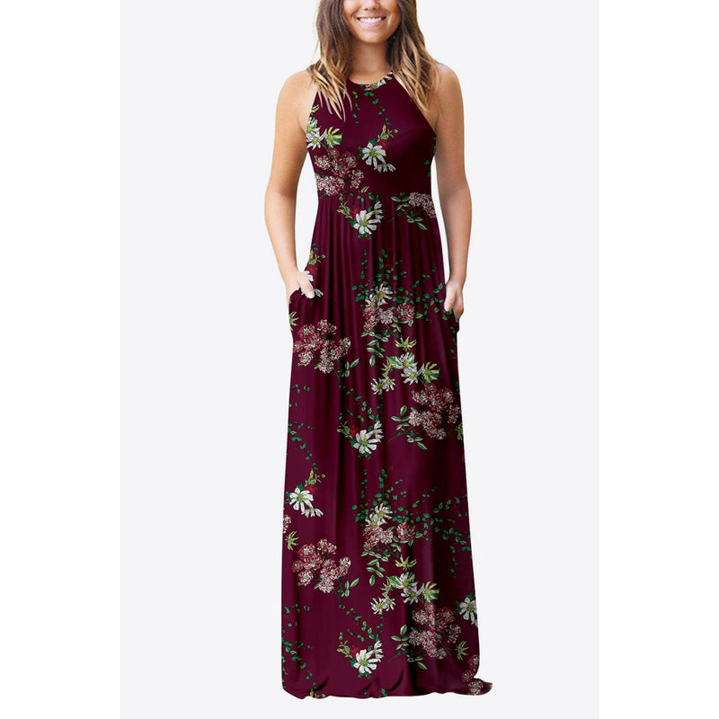 Empire Waist Sleeveless Dress with Pockets