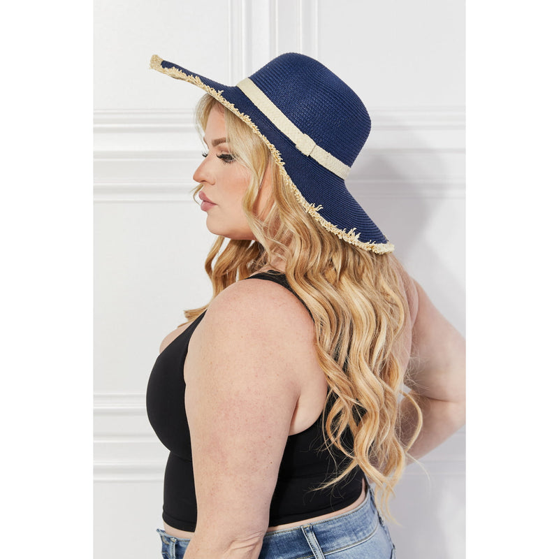 Justin Taylor Bring Me Back Sun Straw Hat in Navy