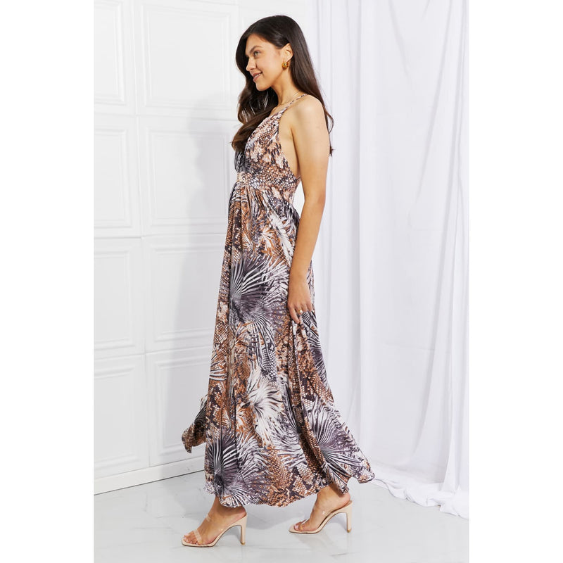 Sweet Generis Full Size Piecing It Together Printed Sleeveless Dress