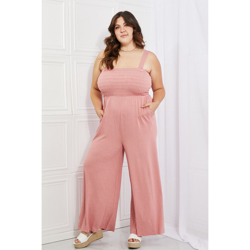 Zenana Only Exception Full Size Striped Jumpsuit