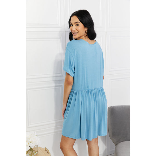 Yelete Full Size Oh Sweet Spring Button Up Flare Dress