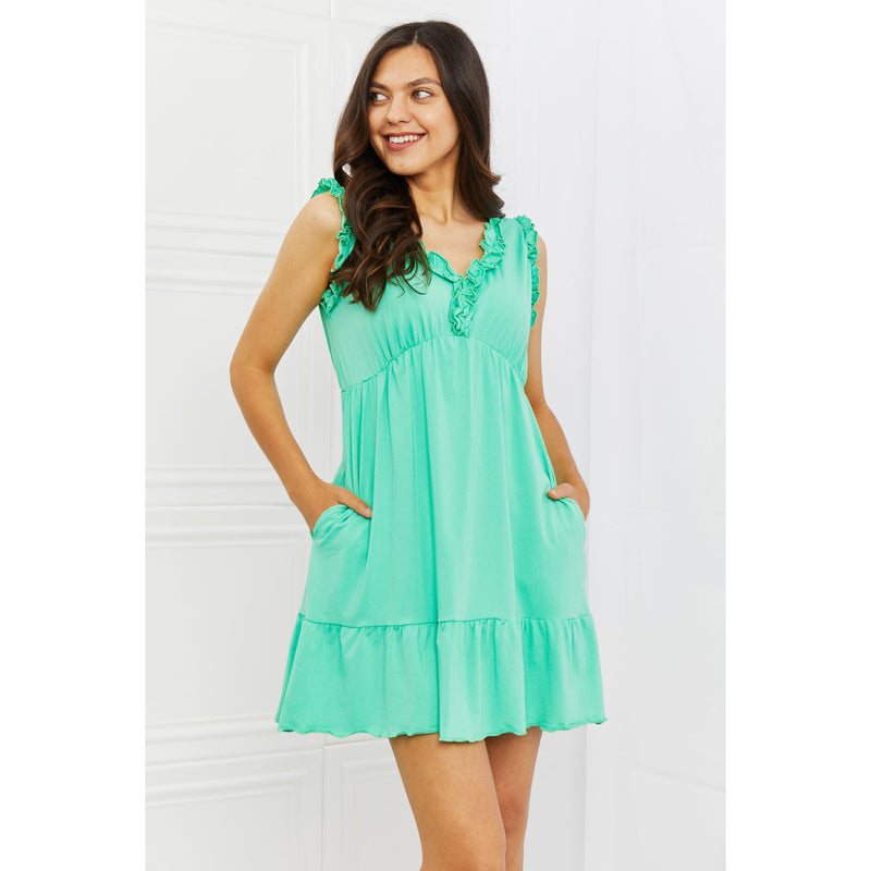 Culture Code Minty Fresh Full Size Ruffle Mini Dress