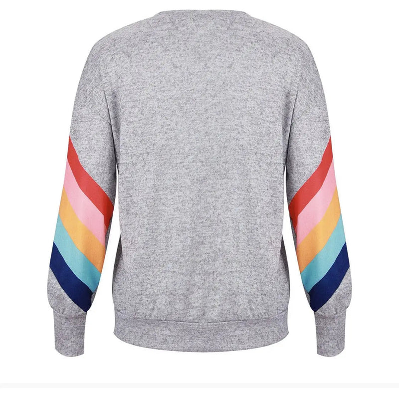 Rainbow Ribbon Stripe Soft Knit Pullover Top She & Sho