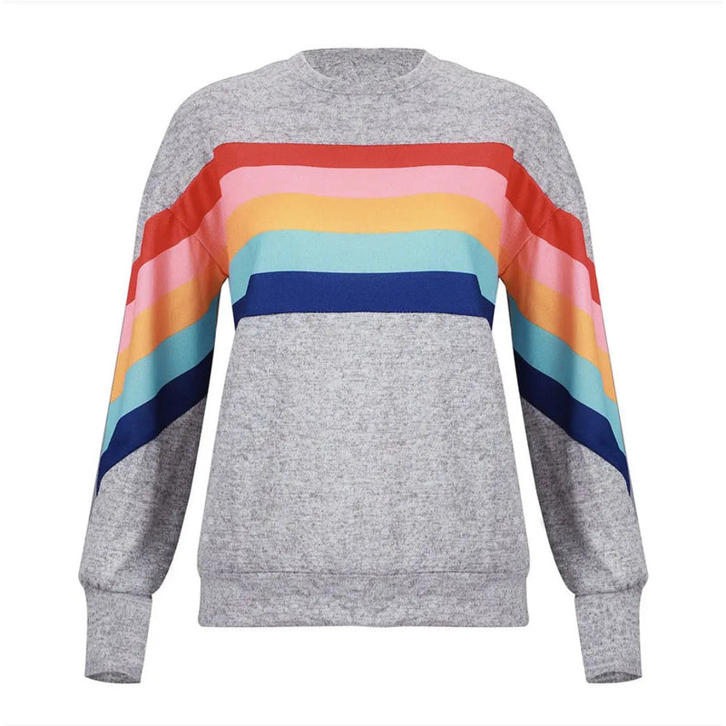 Rainbow Ribbon Stripe Soft Knit Pullover Top She & Sho