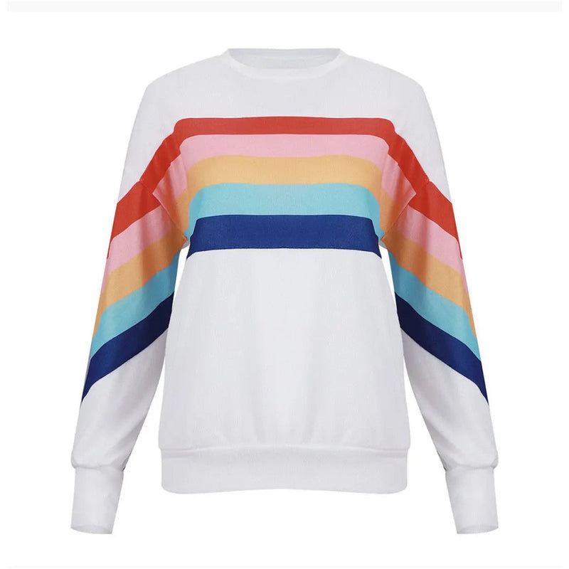 Rainbow Ribbon Stripe Soft Knit Pullover Top She & Sho