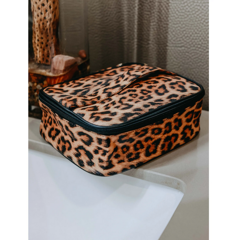 The Clarissa Leopard Makeup Case and Organizer