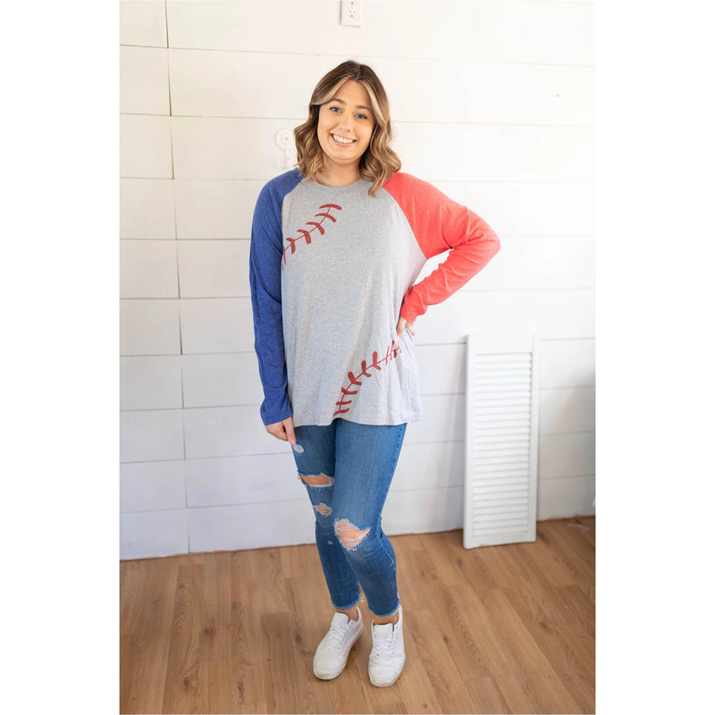 Take Me Out To The Ballgame Raglan Pullover She & Sho