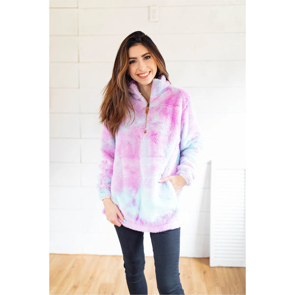 Watercolor Ultra-Soft Furry 1/4 Zip Pullover She & Sho