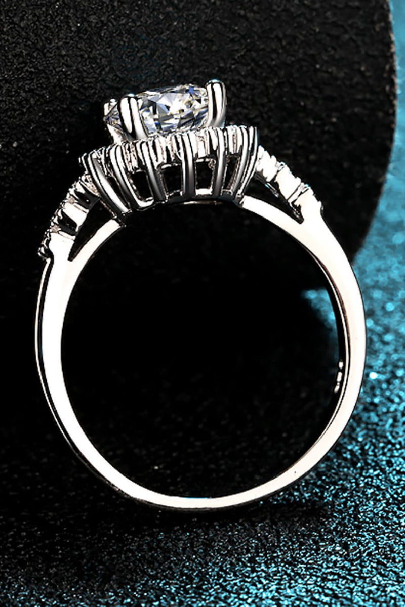 1 Carat Moissanite Halo Ring