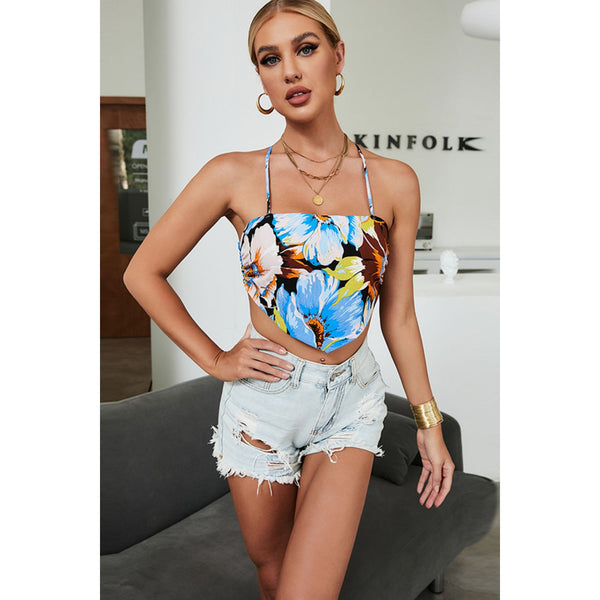 Floral Crisscross Tie Back Cami