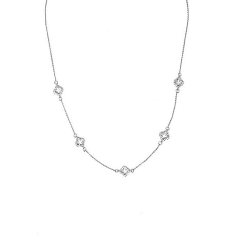 Melania Clara Crystal Clovers Dainty Necklace