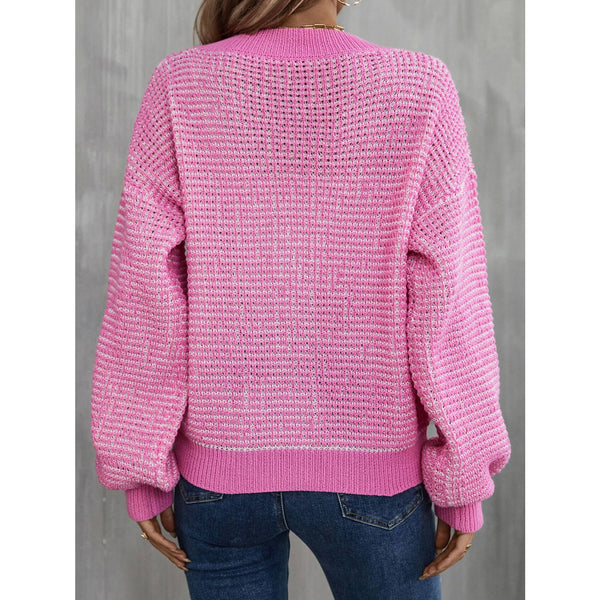 Heathered Lantern Sleeve Cardigan