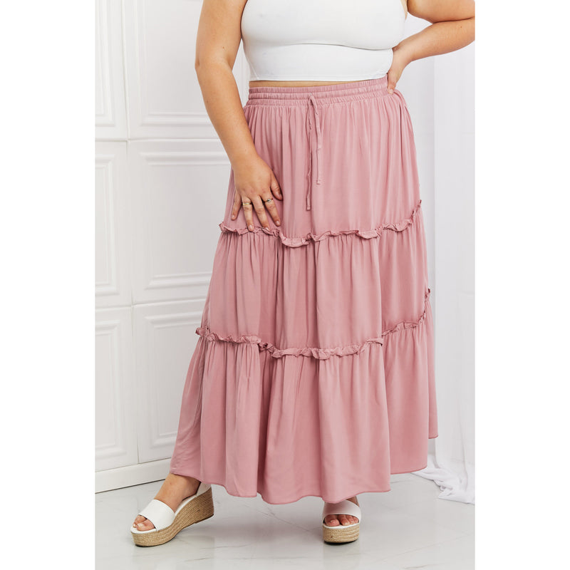 Zenana Summer Days Full Size Ruffled Maxi Skirt