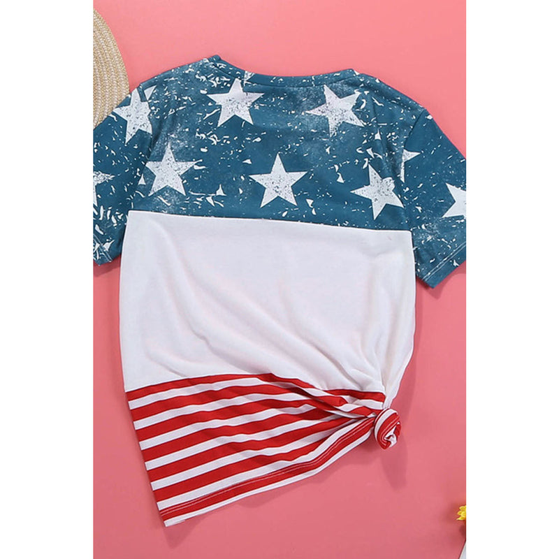 Stars and Stripes Color Block T-Shirt