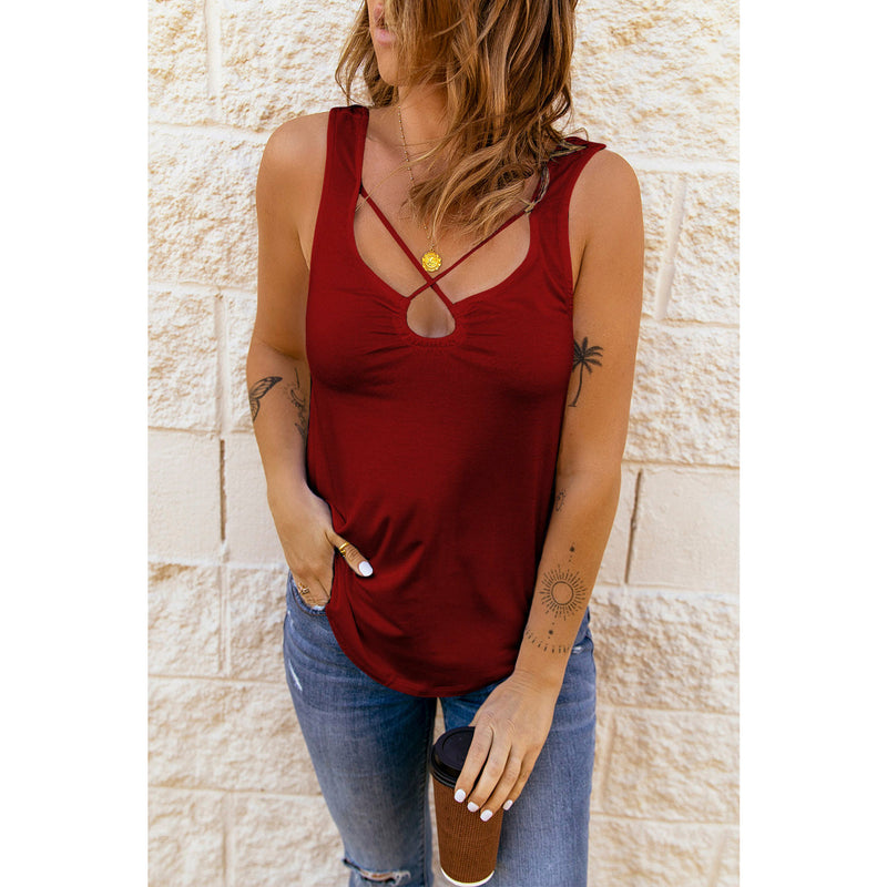 Strappy Gathered Detail Tank