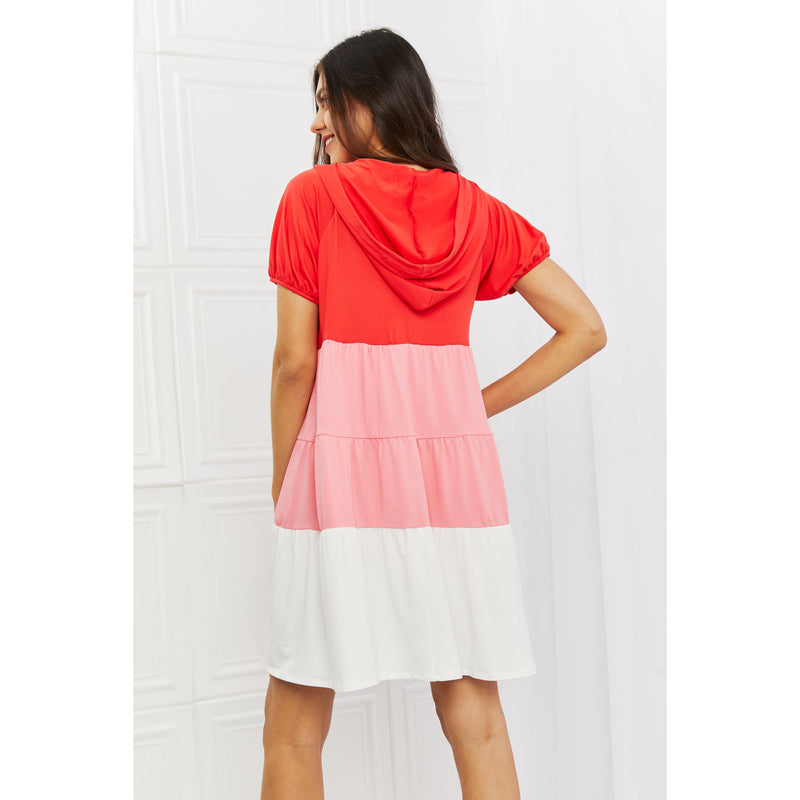 Culture Code My Only Wish Full Size Color Blocked Hooded Dress