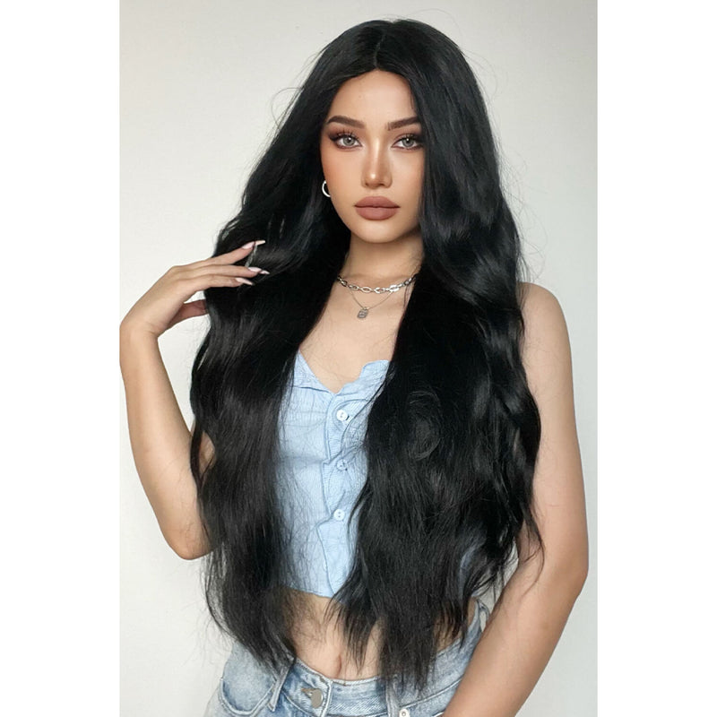 Full Machine Long Wave Synthetic Wigs 28''