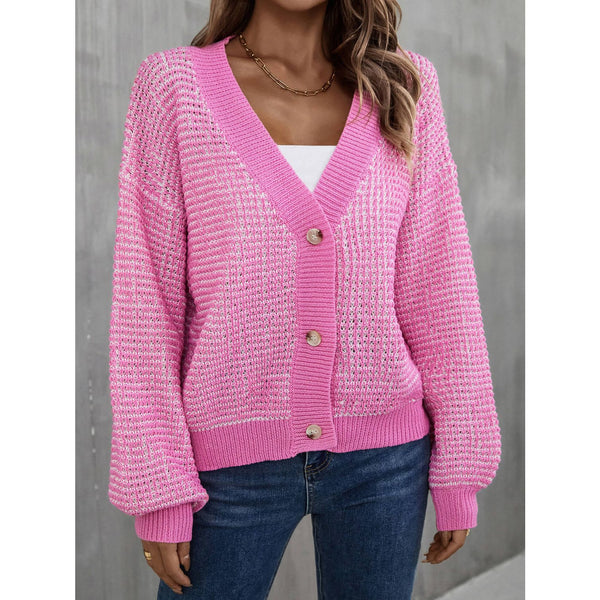 Heathered Lantern Sleeve Cardigan