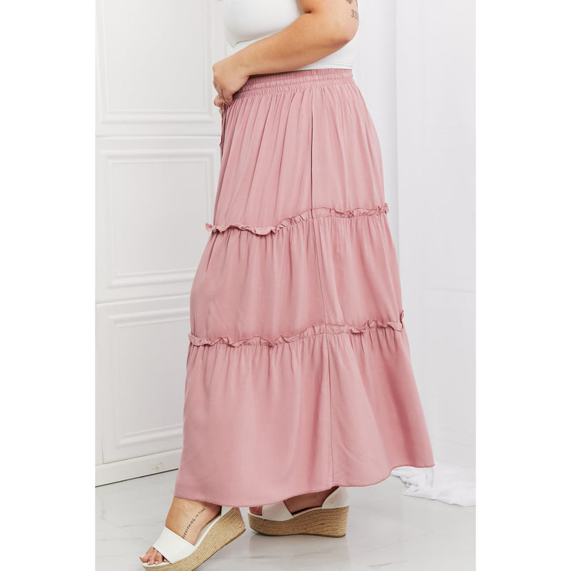 Zenana Summer Days Full Size Ruffled Maxi Skirt