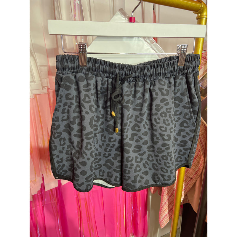 JL Own The Moment Leopard Drawstring Everyday Shorts PO