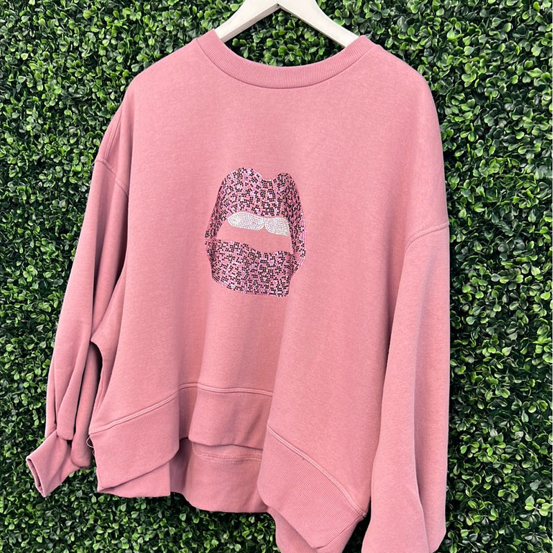 Leopard Pink Lip Pink Sweater